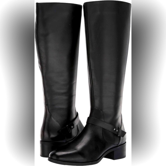 Bandolino Shoes - NWT Bandolino Genuine Leather Bloema Knee-High Buckle Riding Boots Black Sz 10 M